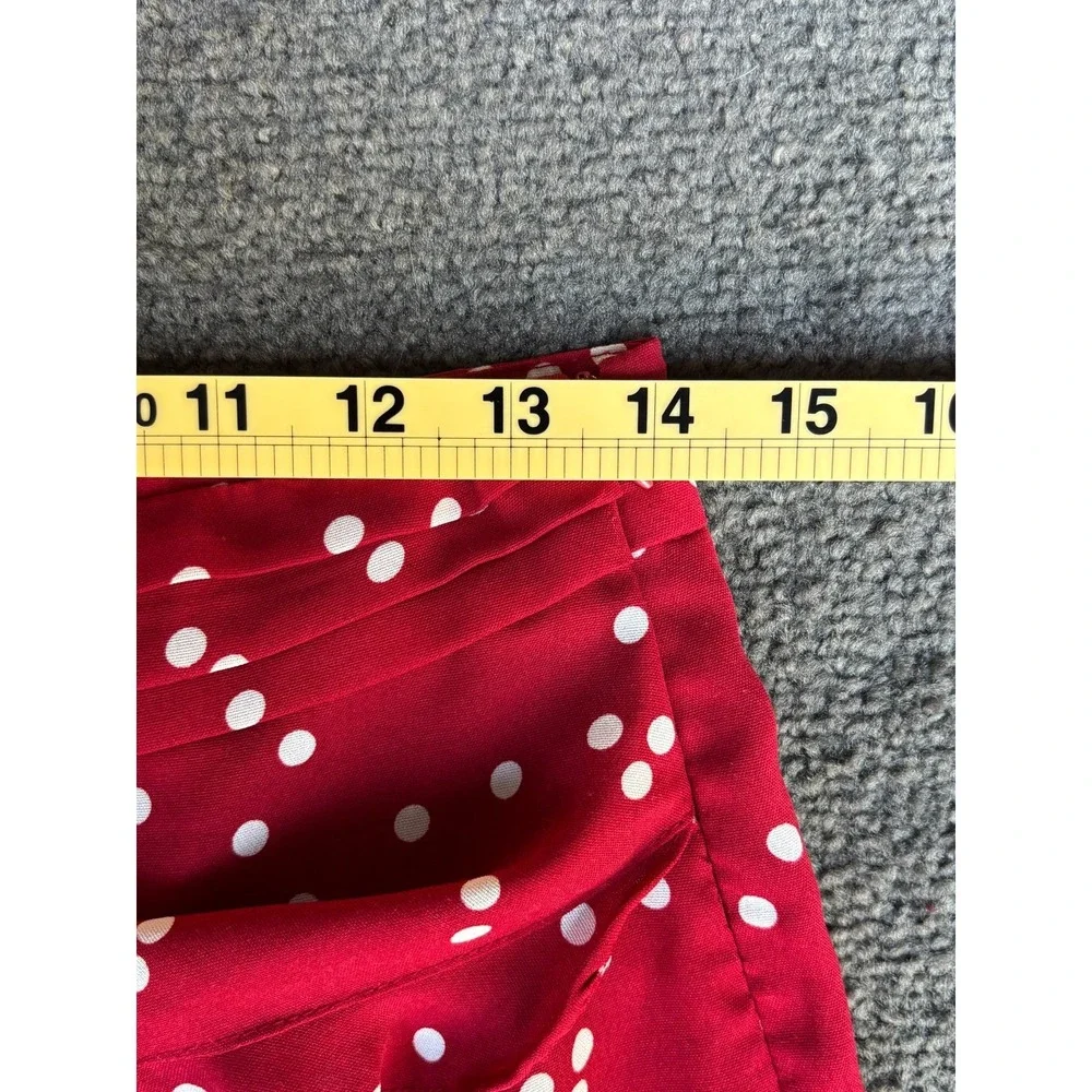 Milk & Honey Ruffles Mini Skirt Women Small Red Polka Dot 100% Polyester Pleated